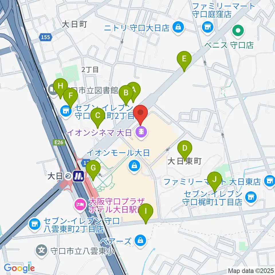 島村楽器 イオンモール大日店 周辺の駐車場・コインパーキング一覧地図