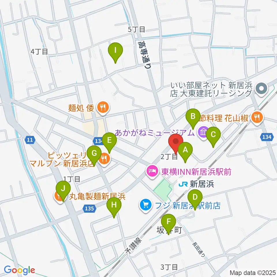 新居浜センター ヤマハミュージック周辺の駐車場・コインパーキング一覧地図