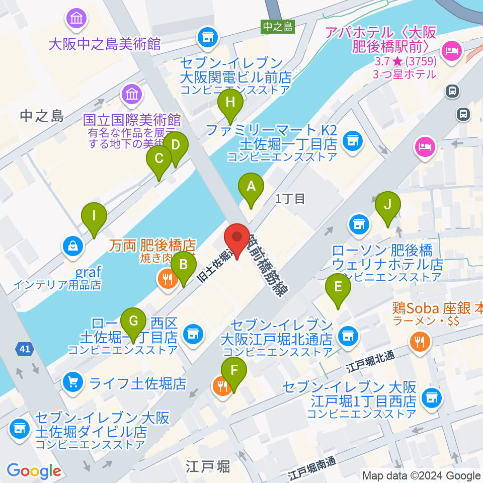 オンユー楽器周辺の駐車場・コインパーキング一覧地図