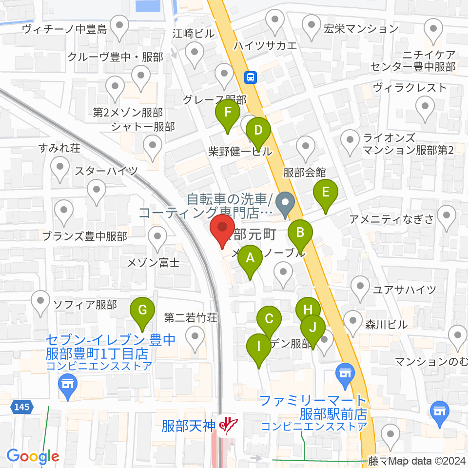 大野ギター音楽院周辺の駐車場・コインパーキング一覧地図