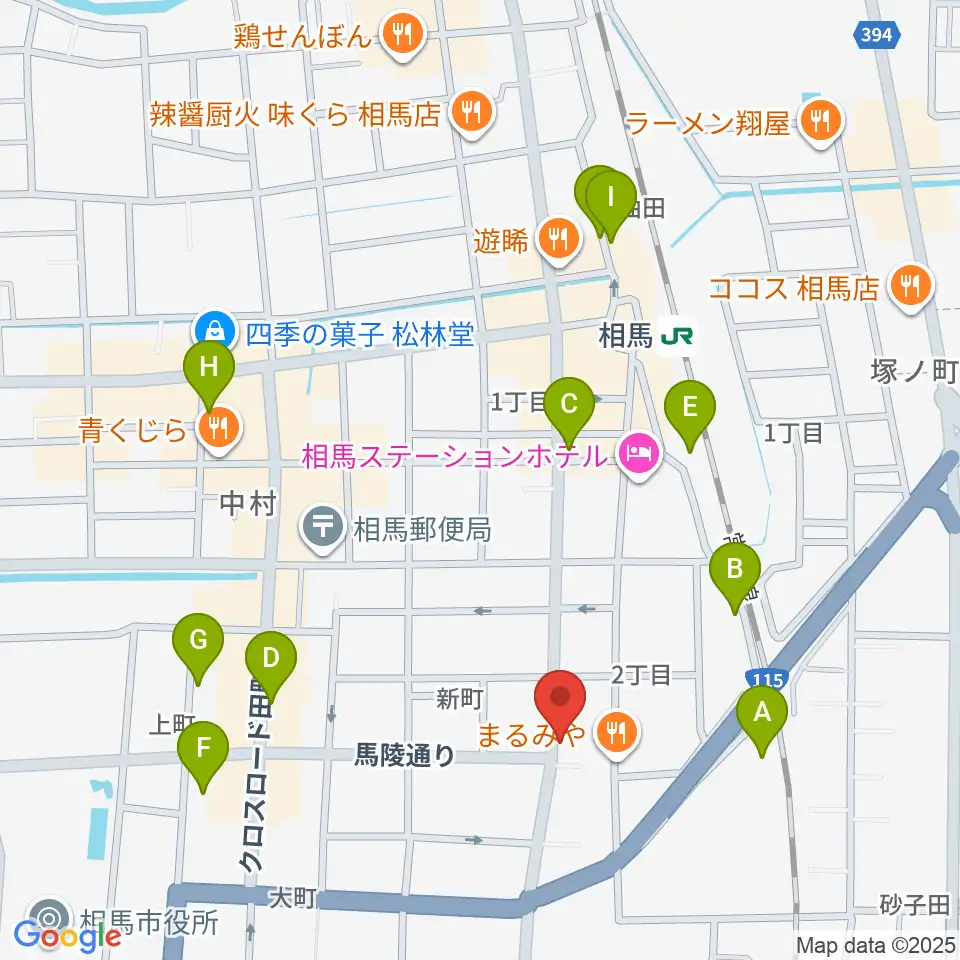 オアシス楽器 相馬店周辺の駐車場・コインパーキング一覧地図