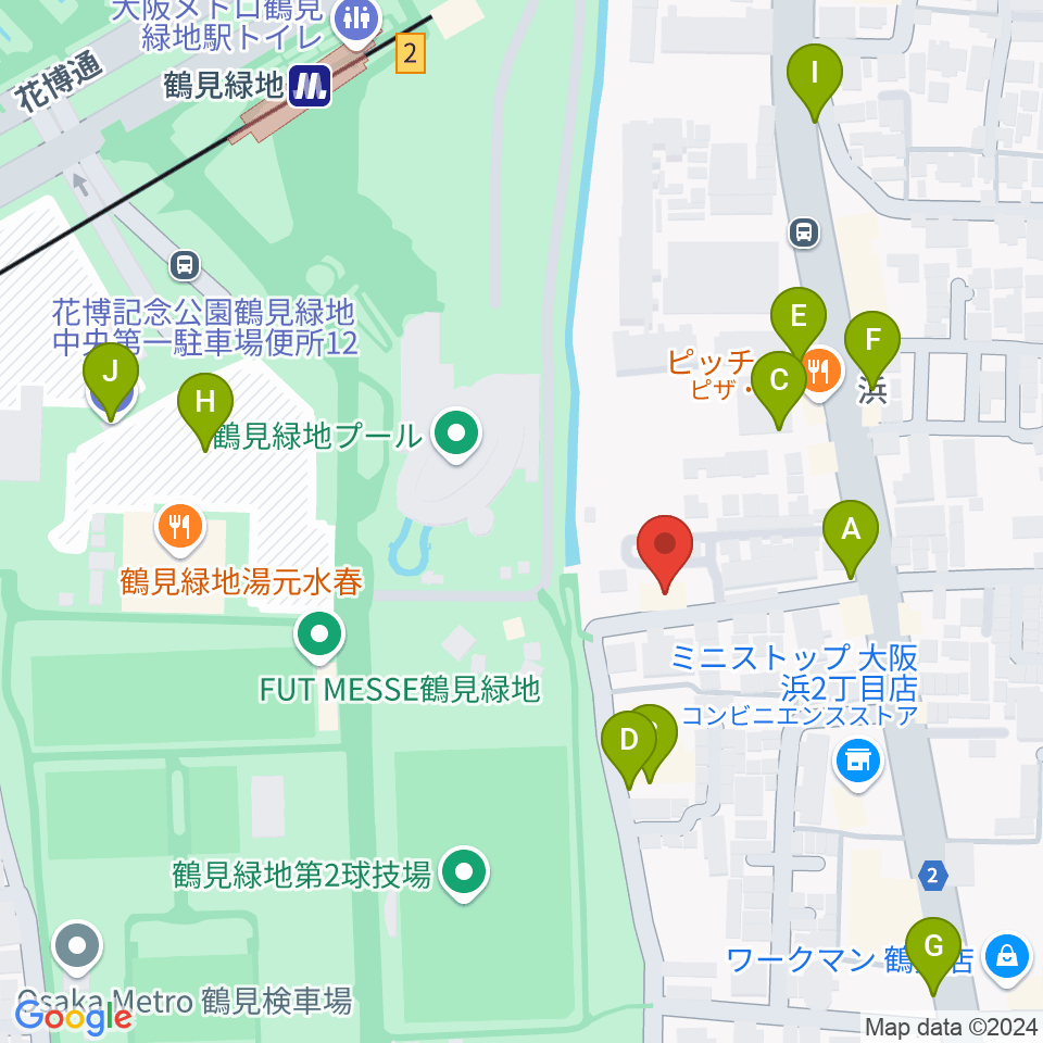 鶴見緑地NADGE STUDIO周辺の駐車場・コインパーキング一覧地図