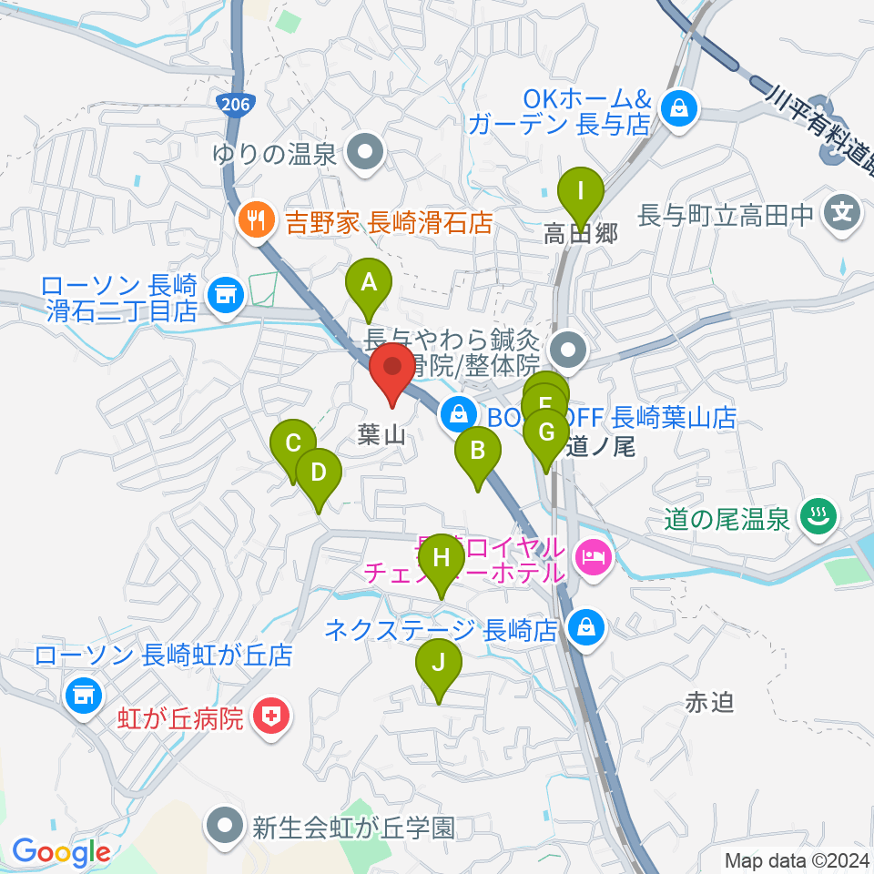 長崎北センター ヤマハミュージック周辺の駐車場・コインパーキング一覧地図