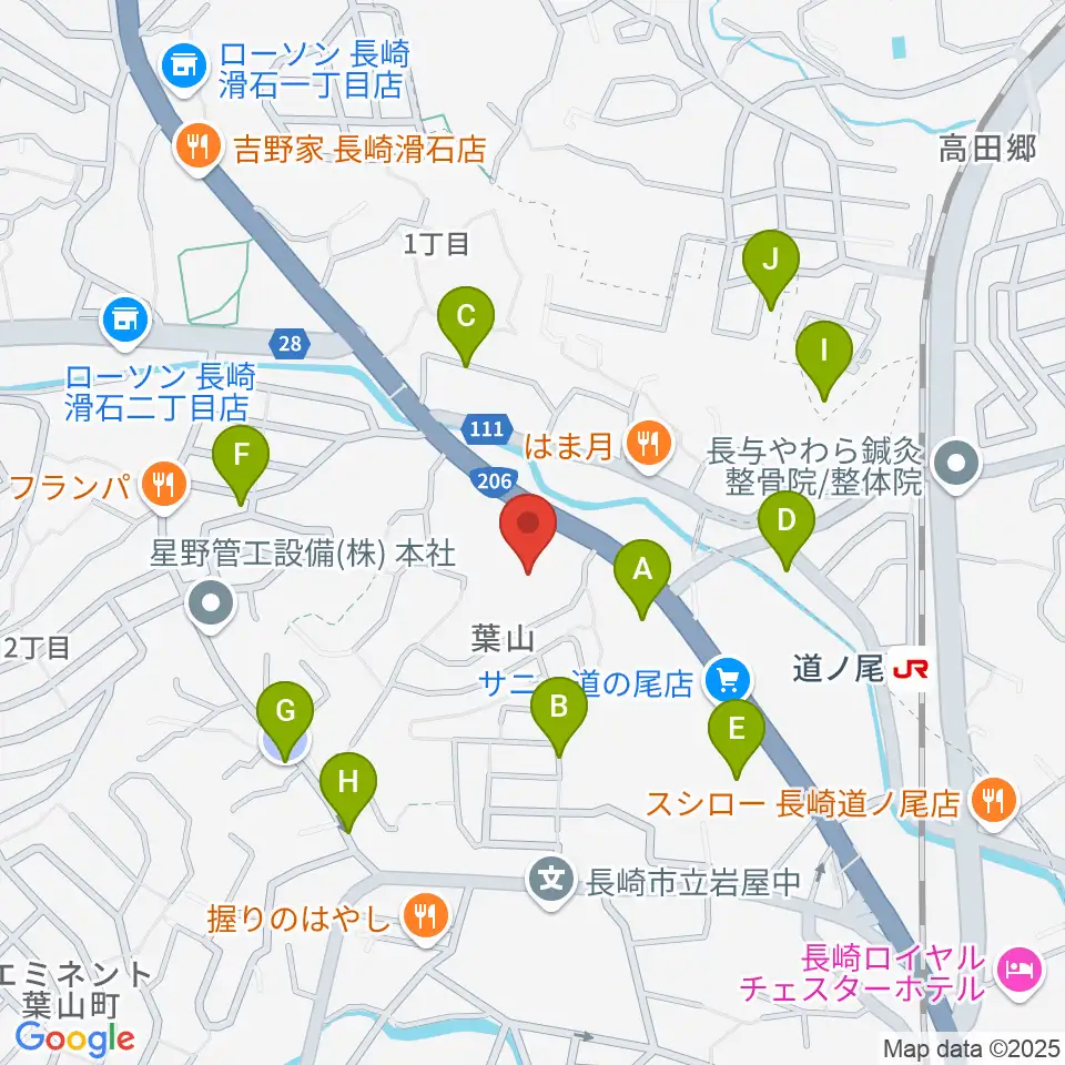 長崎北センター ヤマハミュージック周辺の駐車場・コインパーキング一覧地図