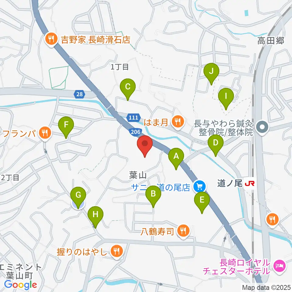 長崎北センター ヤマハミュージック周辺の駐車場・コインパーキング一覧地図