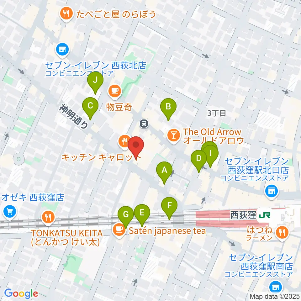 スタジオ・アクセリ周辺の駐車場・コインパーキング一覧地図