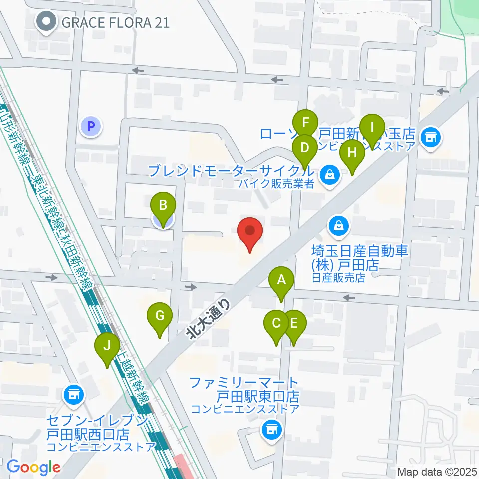 サクライ楽器ピアノアトリエ周辺の駐車場・コインパーキング一覧地図