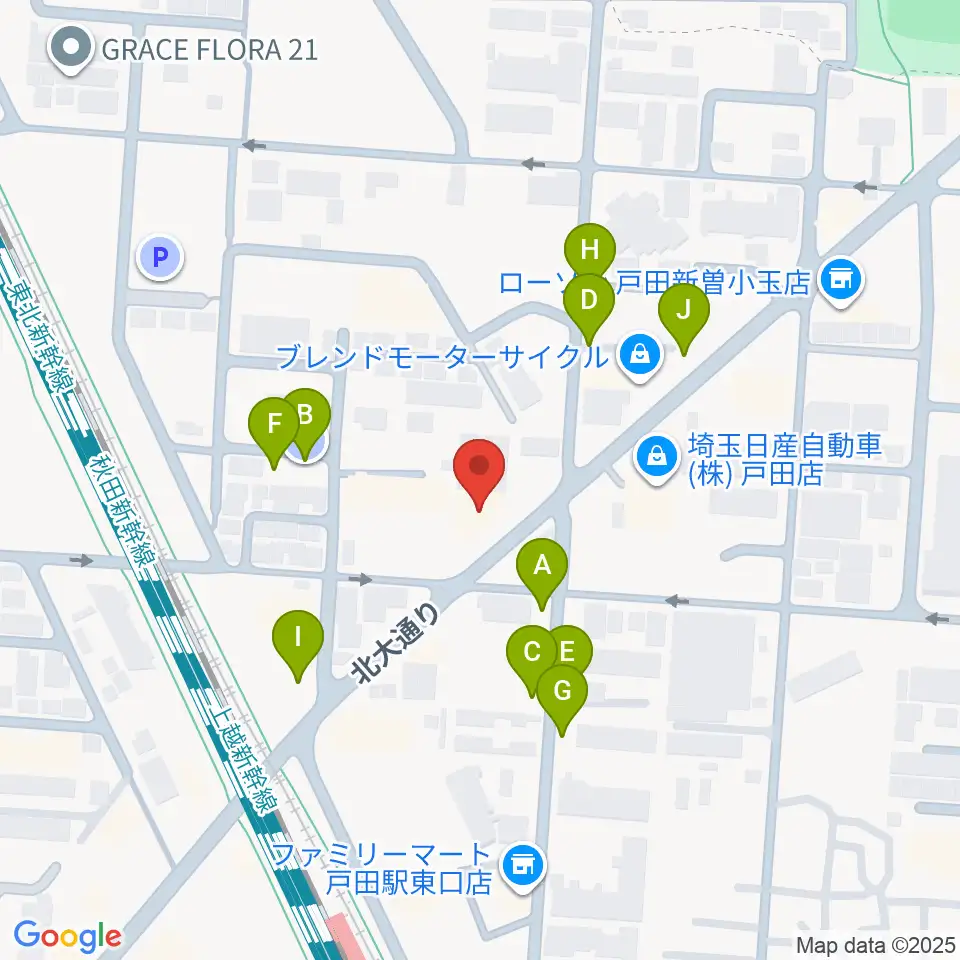 サクライ楽器ピアノアトリエ周辺の駐車場・コインパーキング一覧地図