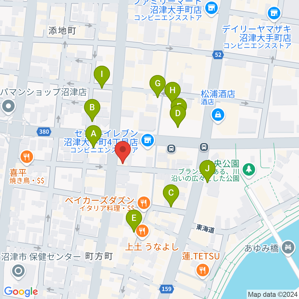 タンザワ楽器 沼津センター周辺の駐車場・コインパーキング一覧地図