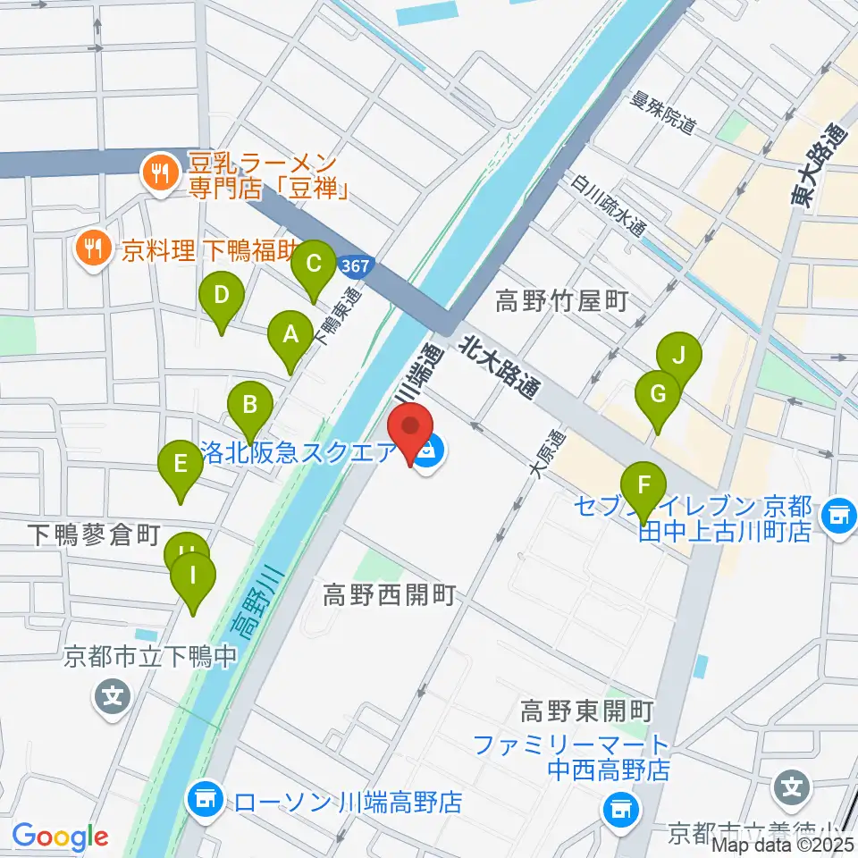 島村楽器 洛北阪急スクエア店周辺の駐車場・コインパーキング一覧地図