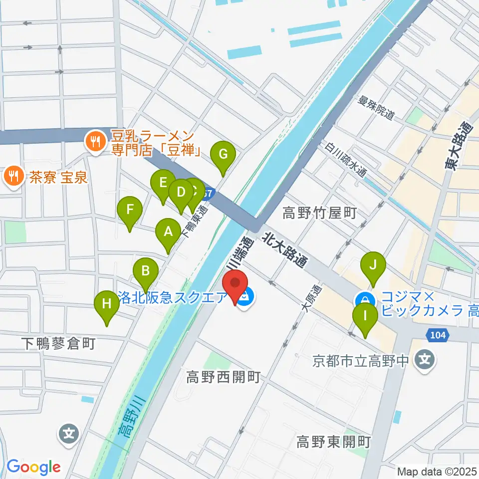 島村楽器 洛北阪急スクエア店周辺の駐車場・コインパーキング一覧地図