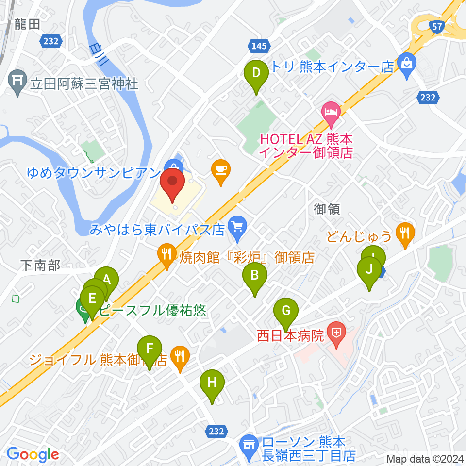 大谷楽器店 サンピアン教室周辺の駐車場・コインパーキング一覧地図