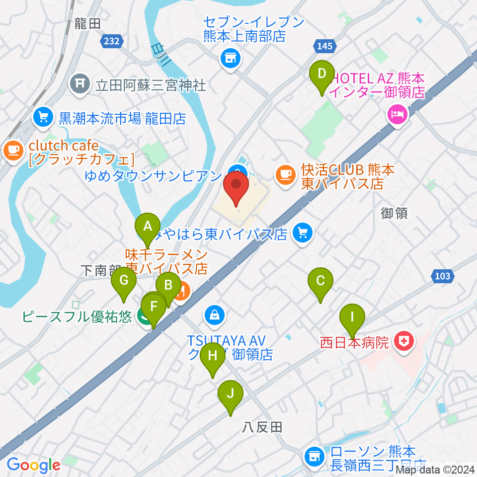 大谷楽器店 サンピアン教室周辺の駐車場・コインパーキング一覧地図