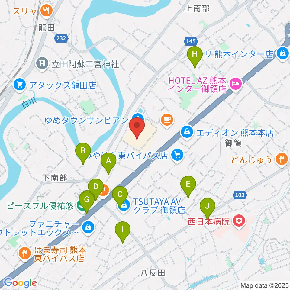 大谷楽器店 サンピアン教室周辺の駐車場・コインパーキング一覧地図