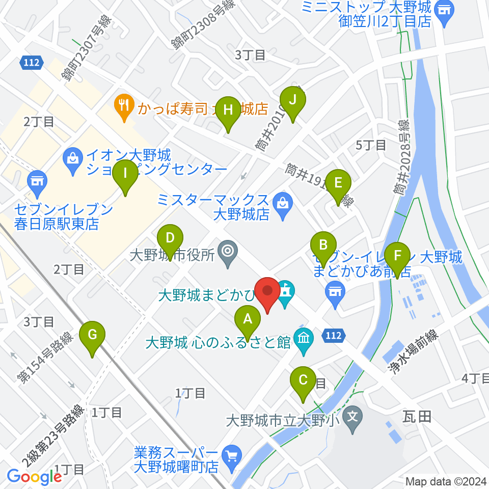 大野城まどかぴあ周辺の駐車場・コインパーキング一覧地図