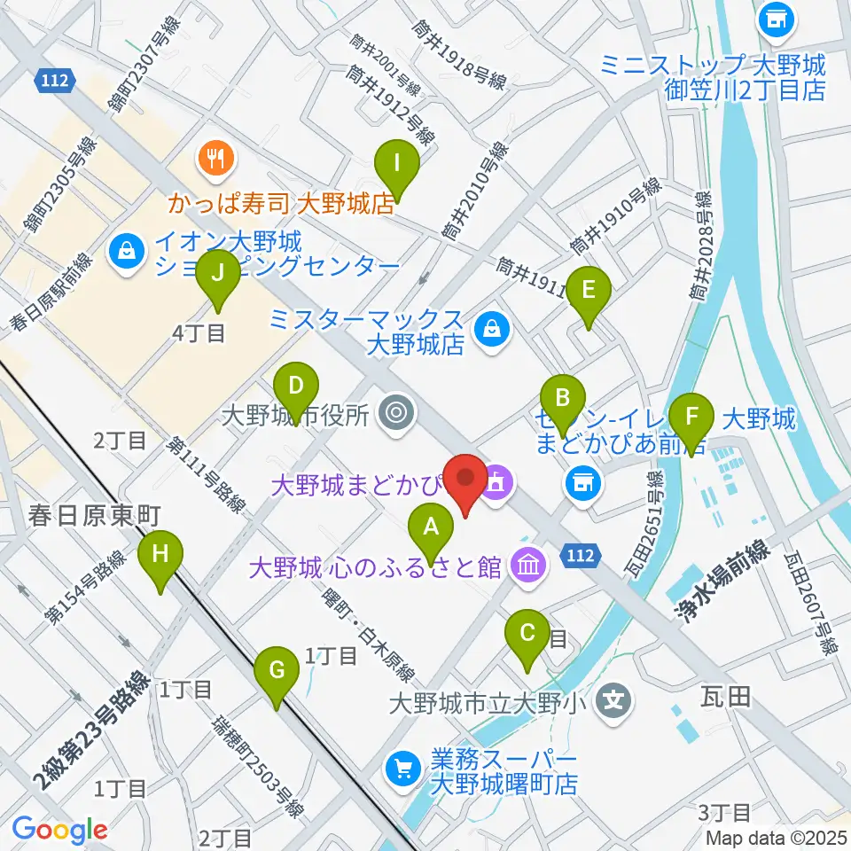 大野城まどかぴあ周辺の駐車場・コインパーキング一覧地図
