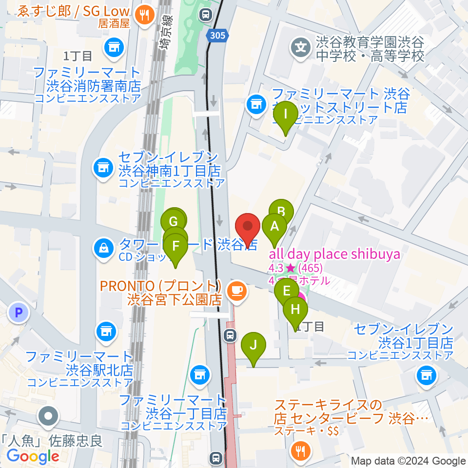 ミュージックアベニュー渋谷cocoti周辺の駐車場・コインパーキング一覧地図