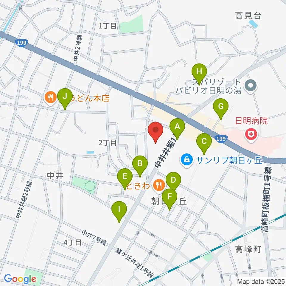 マメット音楽教室周辺の駐車場・コインパーキング一覧地図