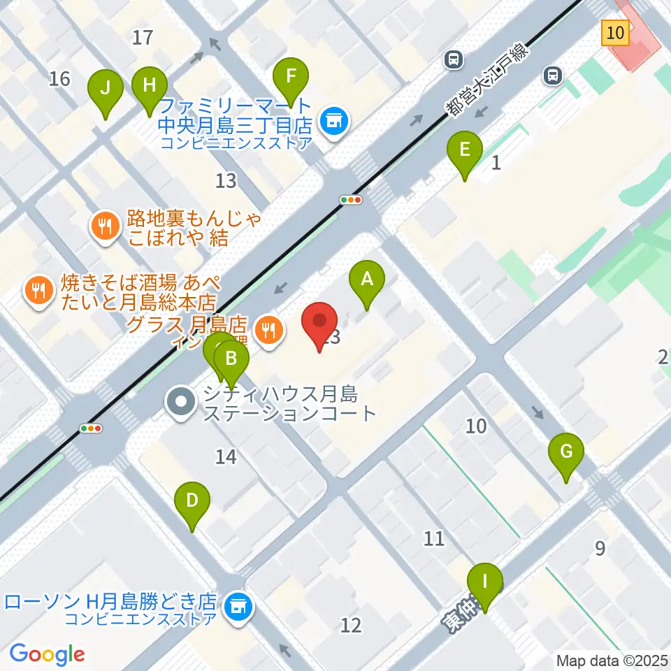 月島リトミックダンススタジオG&S周辺の駐車場・コインパーキング一覧地図