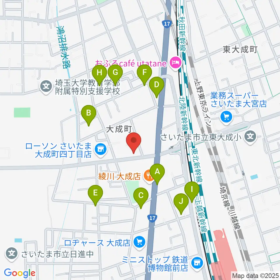ユニオン楽器ピアノパワーセンターさいたま店周辺の駐車場・コインパーキング一覧地図