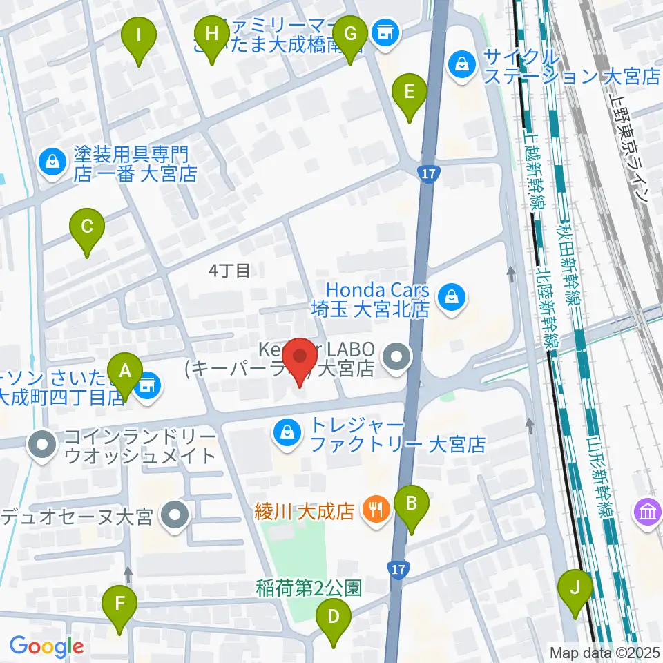 ユニオン楽器ピアノパワーセンターさいたま店周辺の駐車場・コインパーキング一覧地図