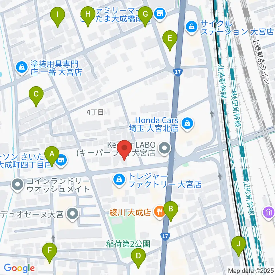 ユニオン楽器ピアノパワーセンターさいたま店周辺の駐車場・コインパーキング一覧地図