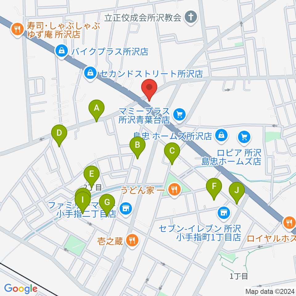 ピアノパワーセンター所沢店周辺の駐車場・コインパーキング一覧地図