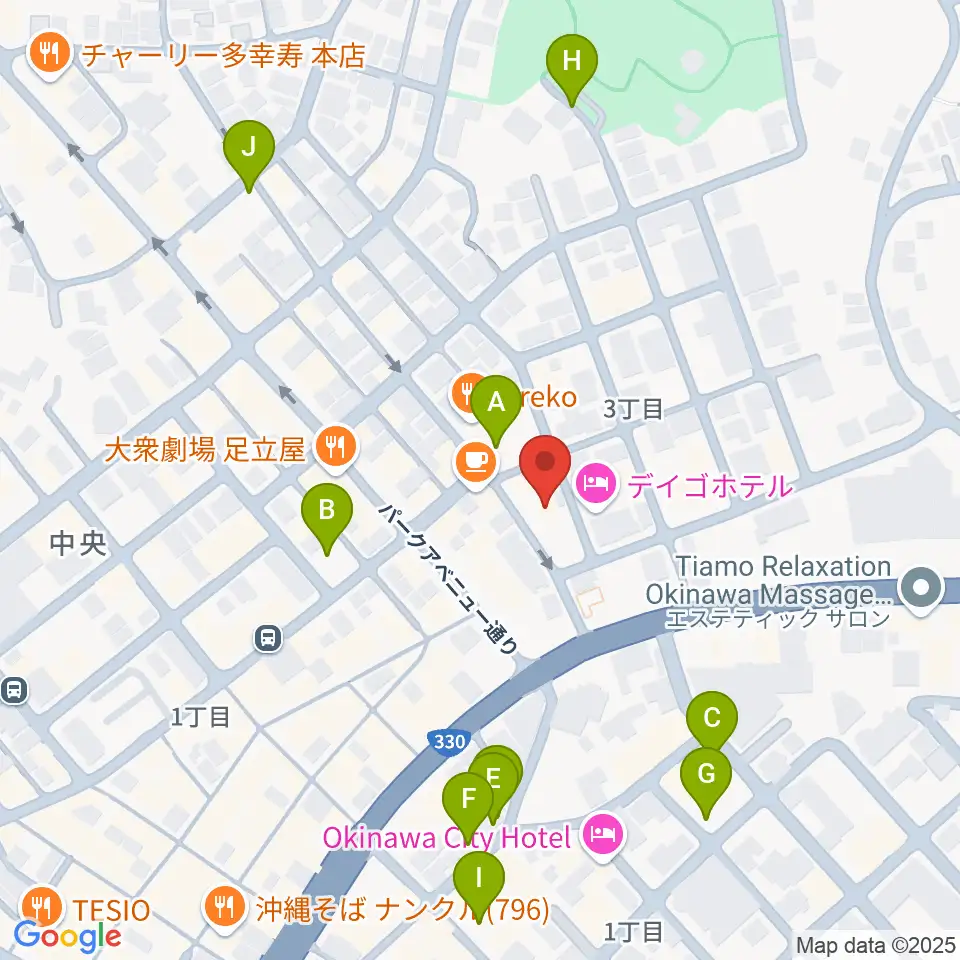 照屋林助三線店周辺の駐車場・コインパーキング一覧地図