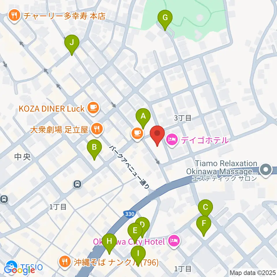 照屋林助三線店周辺の駐車場・コインパーキング一覧地図
