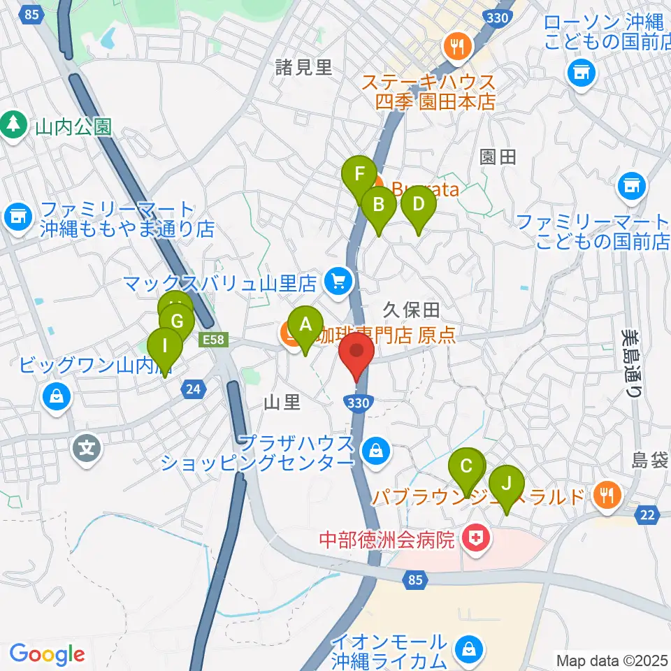 島ピアノセンター周辺の駐車場・コインパーキング一覧地図