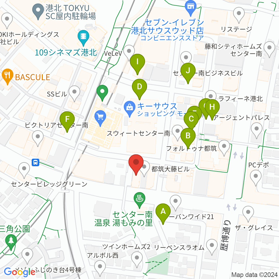 平山音楽院センター南教室 貸し練習室周辺の駐車場・コインパーキング一覧地図