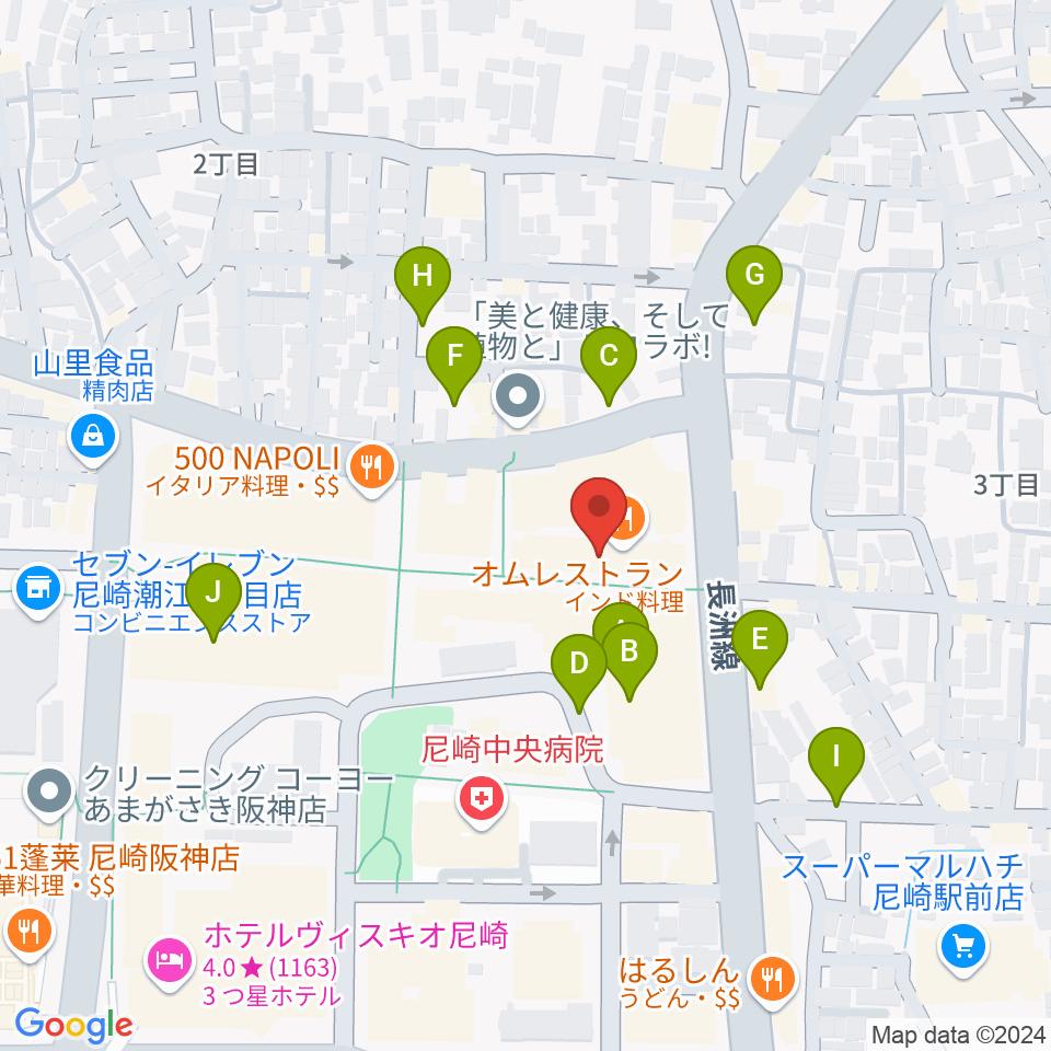 アール・エイチ・ワイ音楽教室 JR尼崎駅前教室周辺の駐車場・コインパーキング一覧地図