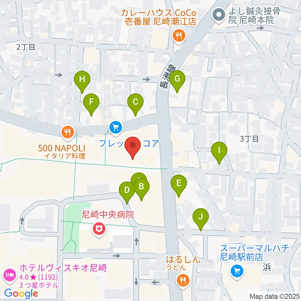 アール・エイチ・ワイ音楽教室 JR尼崎駅前教室周辺の駐車場・コインパーキング一覧地図
