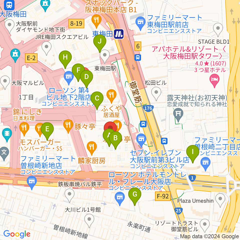 アール・エイチ・ワイ梅田周辺の駐車場・コインパーキング一覧地図