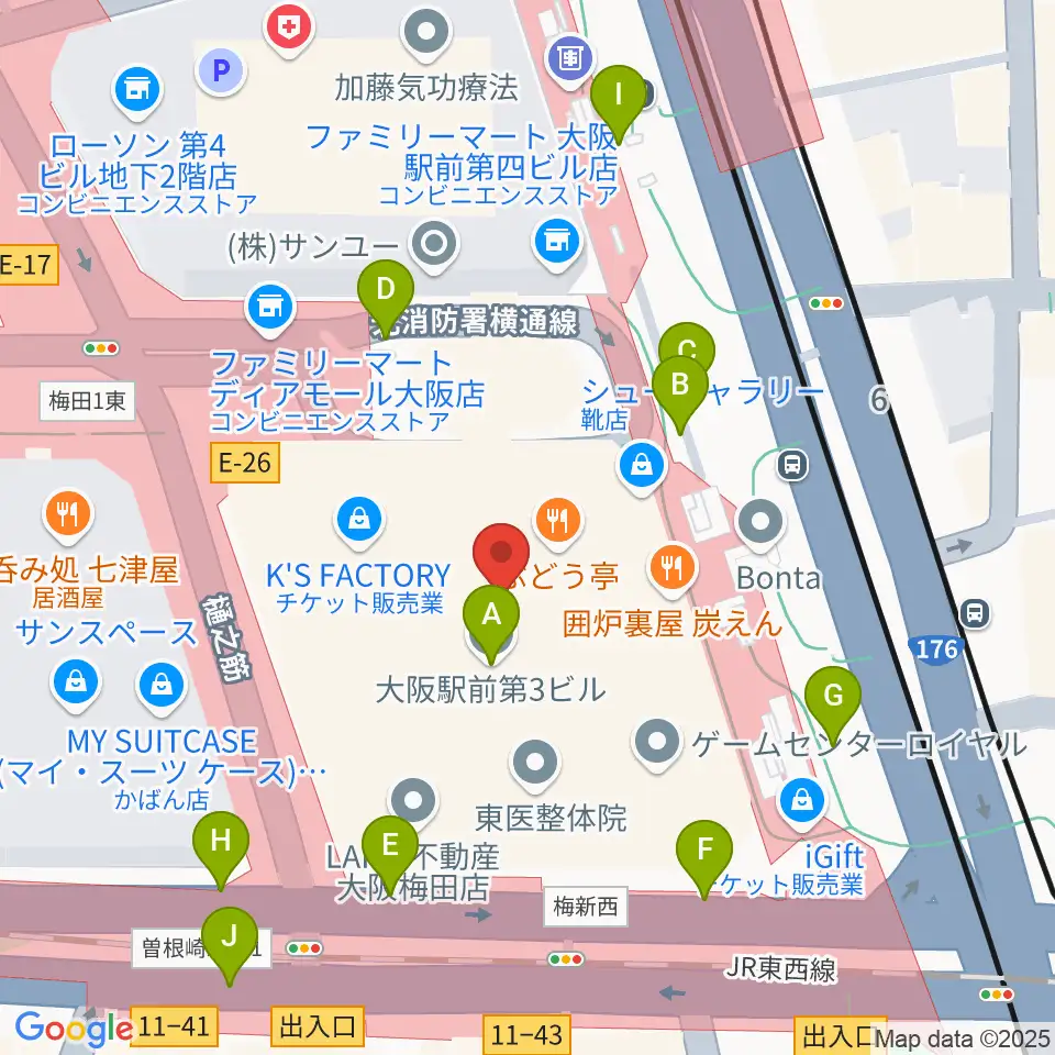 アール・エイチ・ワイ梅田周辺の駐車場・コインパーキング一覧地図