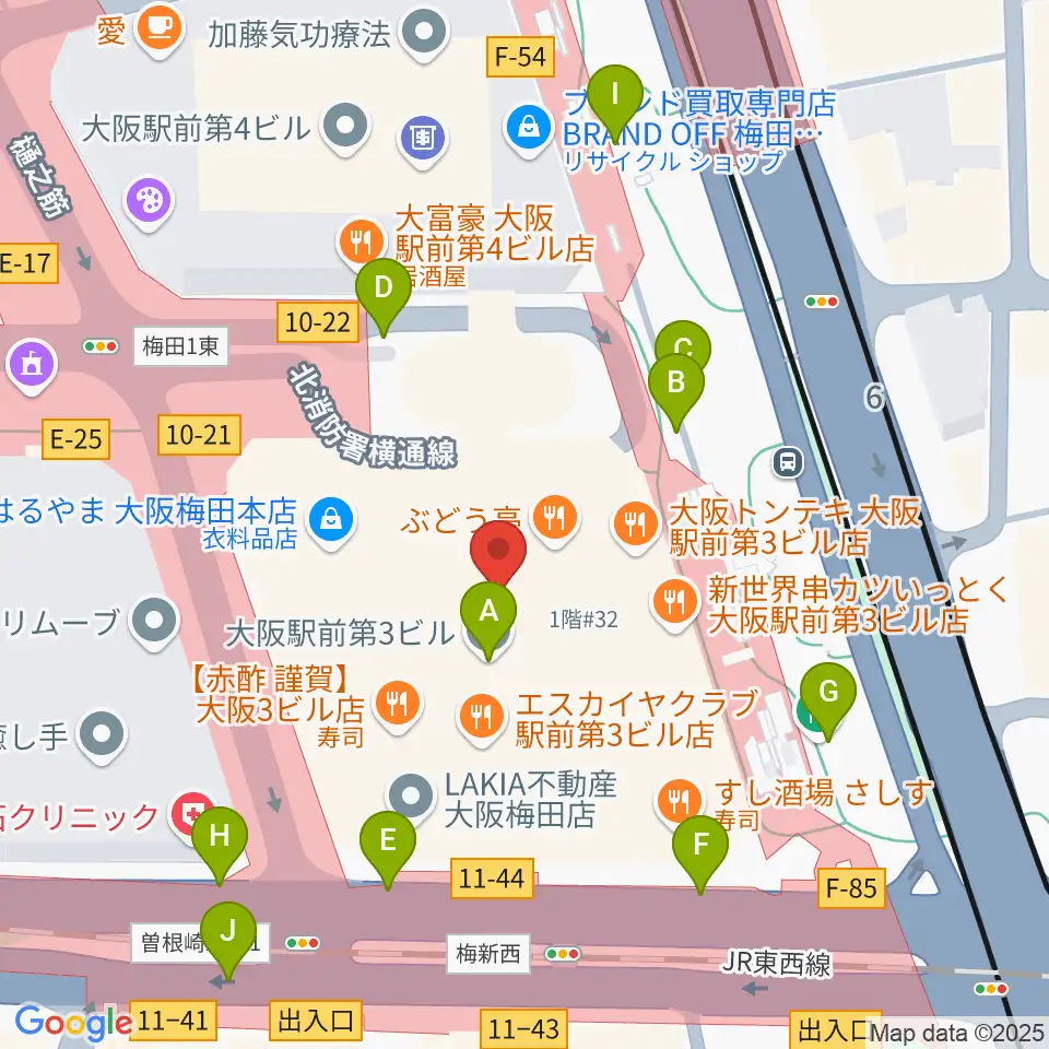 アール・エイチ・ワイ梅田周辺の駐車場・コインパーキング一覧地図