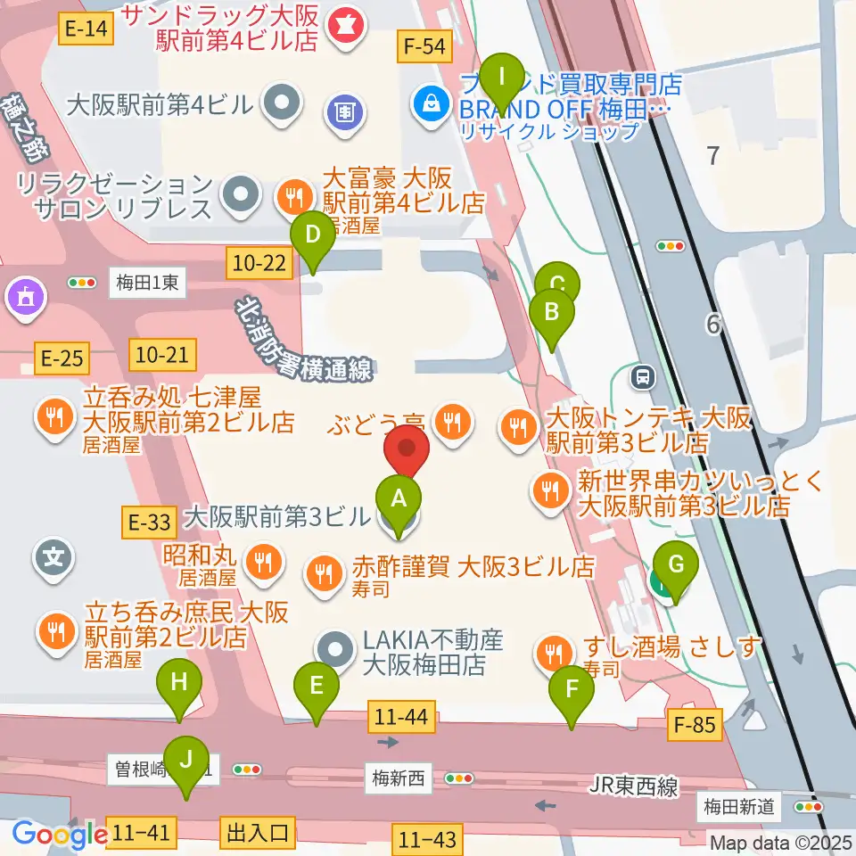 アール・エイチ・ワイ梅田周辺の駐車場・コインパーキング一覧地図