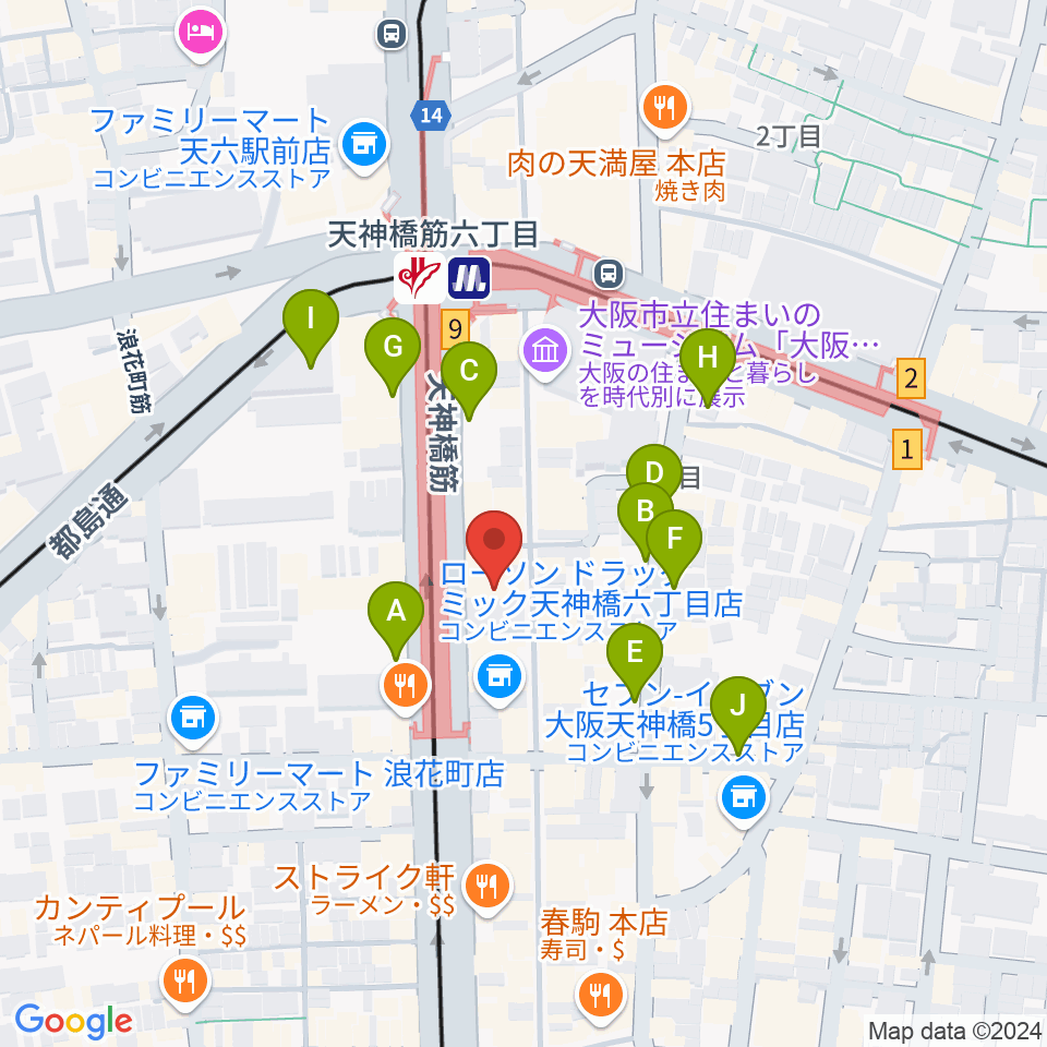 フィス音楽教室（天六教室）周辺の駐車場・コインパーキング一覧地図