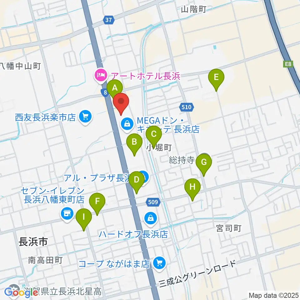 奏音（かのん）長浜教室周辺の駐車場・コインパーキング一覧地図