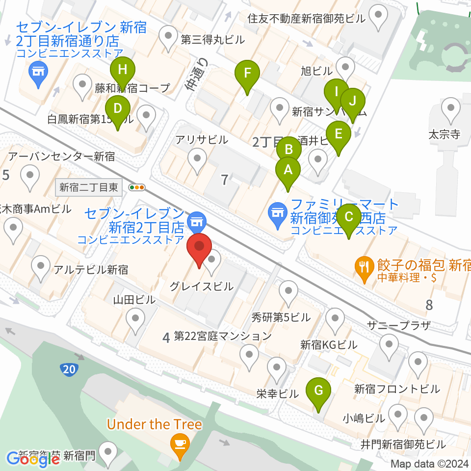 御苑サウンド周辺の駐車場・コインパーキング一覧地図