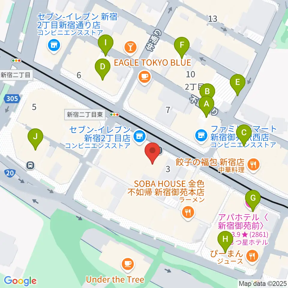 御苑サウンド周辺の駐車場・コインパーキング一覧地図