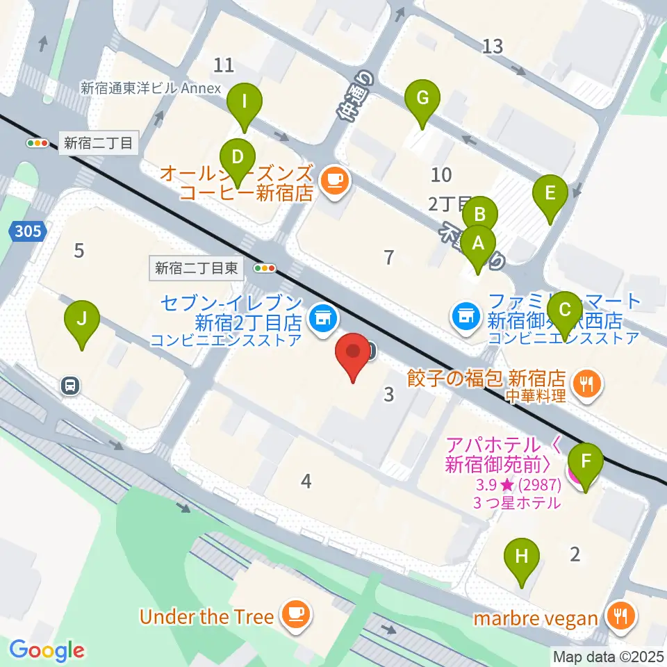 御苑サウンド周辺の駐車場・コインパーキング一覧地図