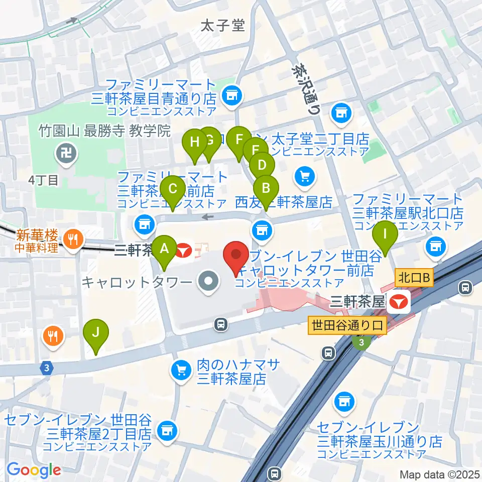 世田谷パブリックシアター周辺の駐車場・コインパーキング一覧地図