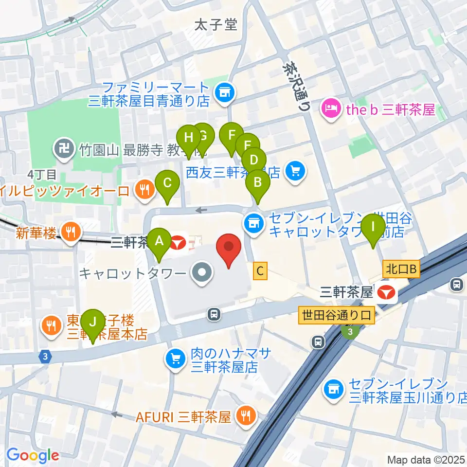 世田谷パブリックシアター周辺の駐車場・コインパーキング一覧地図
