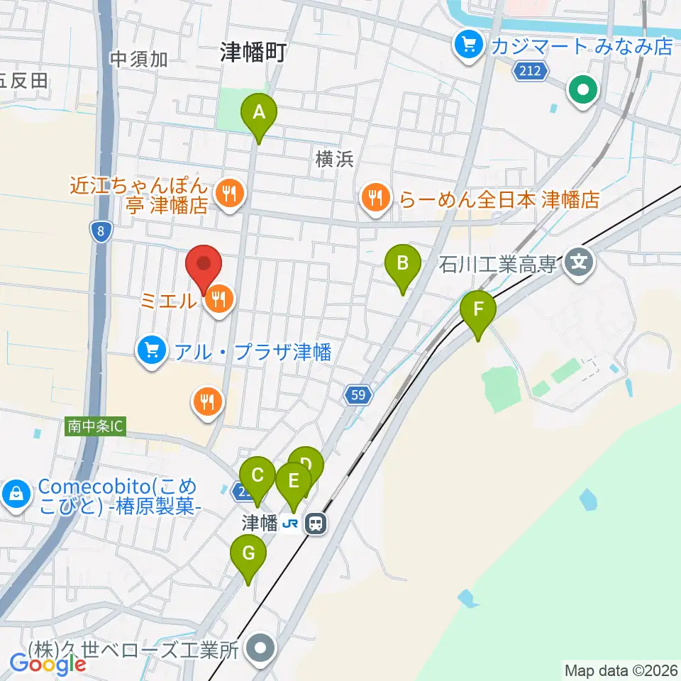 津幡町文化会館 シグナス 周辺の駐車場 コインパーキング一覧マップ