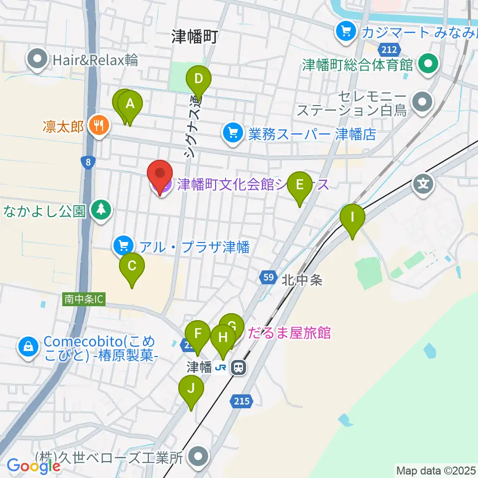 津幡町文化会館 シグナス周辺の駐車場・コインパーキング一覧地図