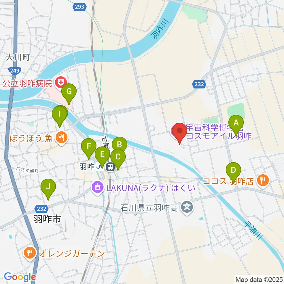 コスモアイル羽咋周辺の駐車場・コインパーキング一覧地図