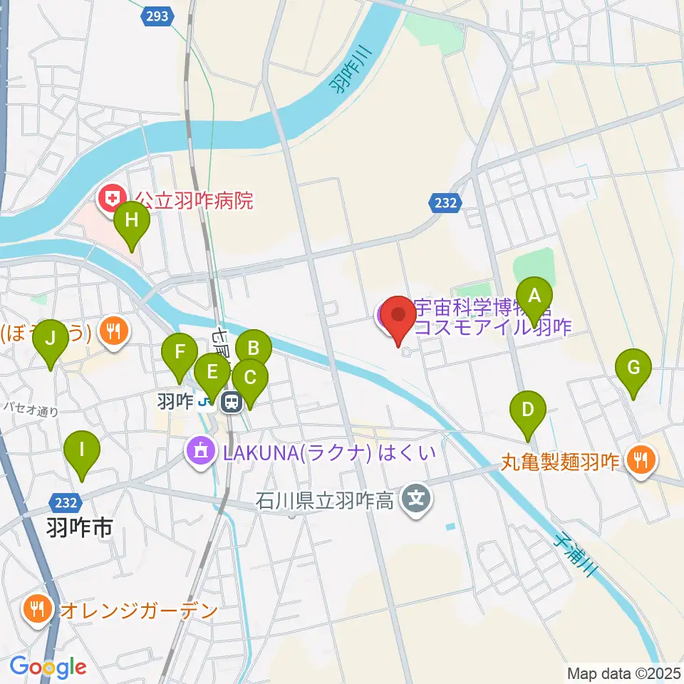 コスモアイル羽咋周辺の駐車場・コインパーキング一覧地図