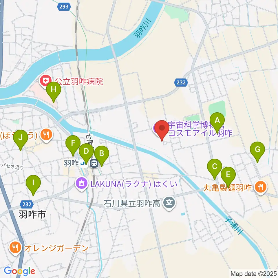 コスモアイル羽咋周辺の駐車場・コインパーキング一覧地図