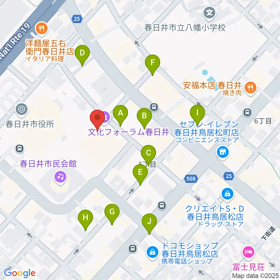 文化フォーラム春日井周辺の駐車場・コインパーキング一覧地図